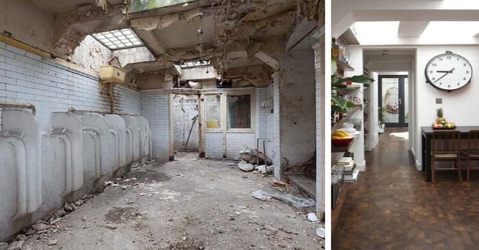  Abandoned public toilet has become really amazing: a woman renovated this place and turned it into an apartment