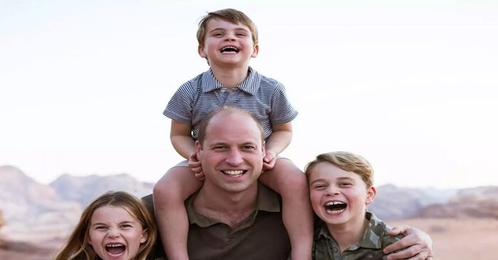  Prince William has published a new picture with his 3 children, he celebrated Father’s Day