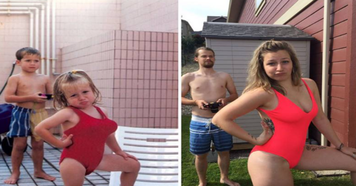  How interesting it is to look at yourself years later: childhood photos that people recreated many years later