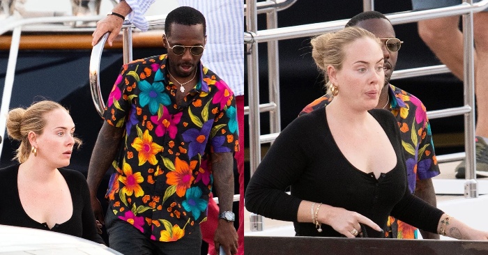  Without makeup and with a bun: Adele continues to relax on a yacht, traveling through Italy with her fiancé