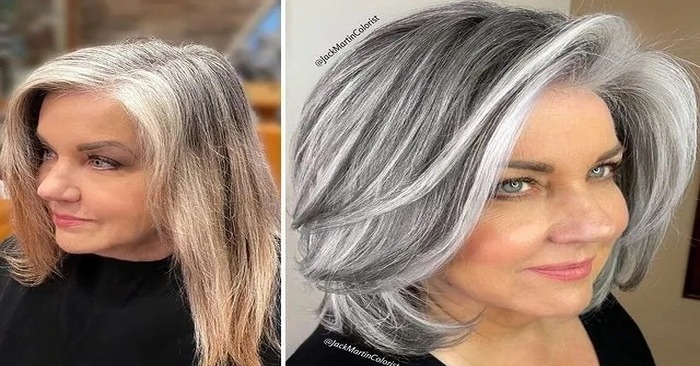  Stylist turns women’s gray hair into a masterpiece, proving that people can grow old with dignity