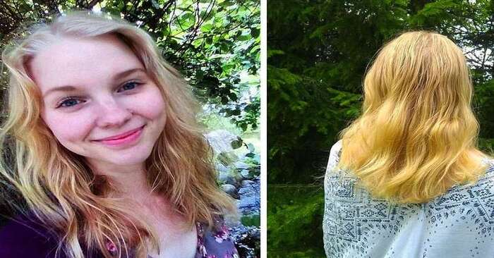  Here’s what happened: this girl hasn’t shampooed her hair for two years and her hair looks different