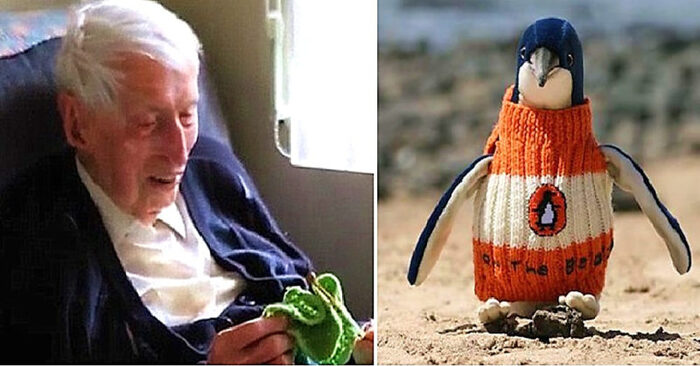  What a great story: this kind and caring old man makes coats for penguins