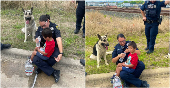 What a wonderful story: this boy with Down syndrome was found with a loyal caring dog which was protecting him