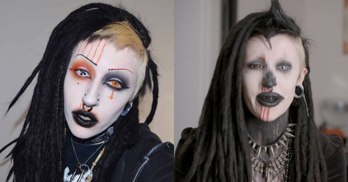  «Is she the same person?» What a gothic girl looks like as an ordinary person has amazed people