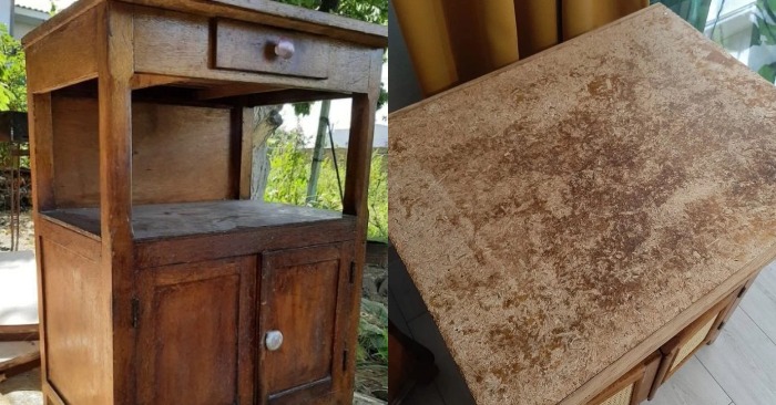  This girl was given an old and scary nightstand and she got an incredibly fantastic result from it